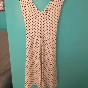 White & Black Polka Dot Dress Anthropologie Sz 10